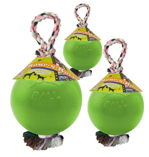 Nadrozmerná lopta s povrazom Jolly Ball Romp-n-Roll Green