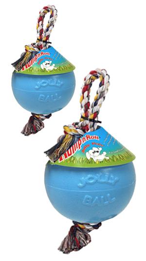 Nadrozmerná lopta s povrazom Jolly Ball Romp-n-Roll Baby Blue
