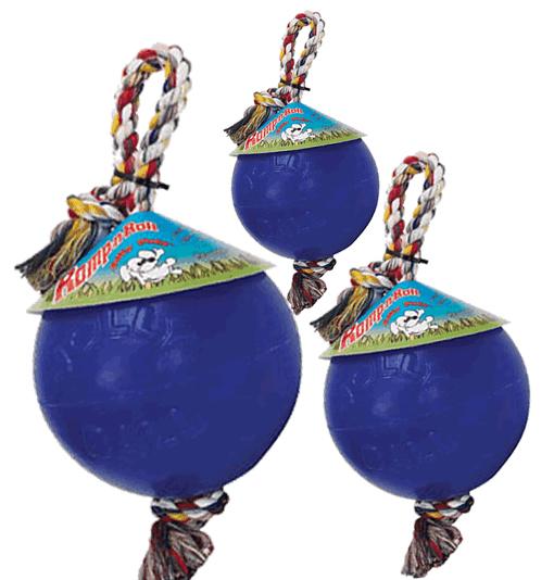 Nadrozmerná lopta s povrazom Jolly Ball Romp-n-Roll Blue