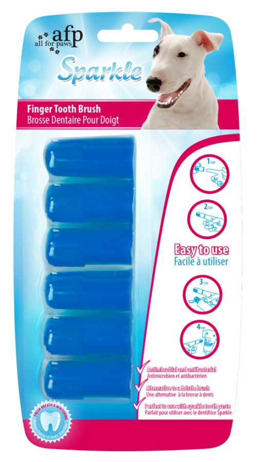 Kefka na prst s antibakteriálnou úpravou AFP Sparkles Finger Brush (6pack)