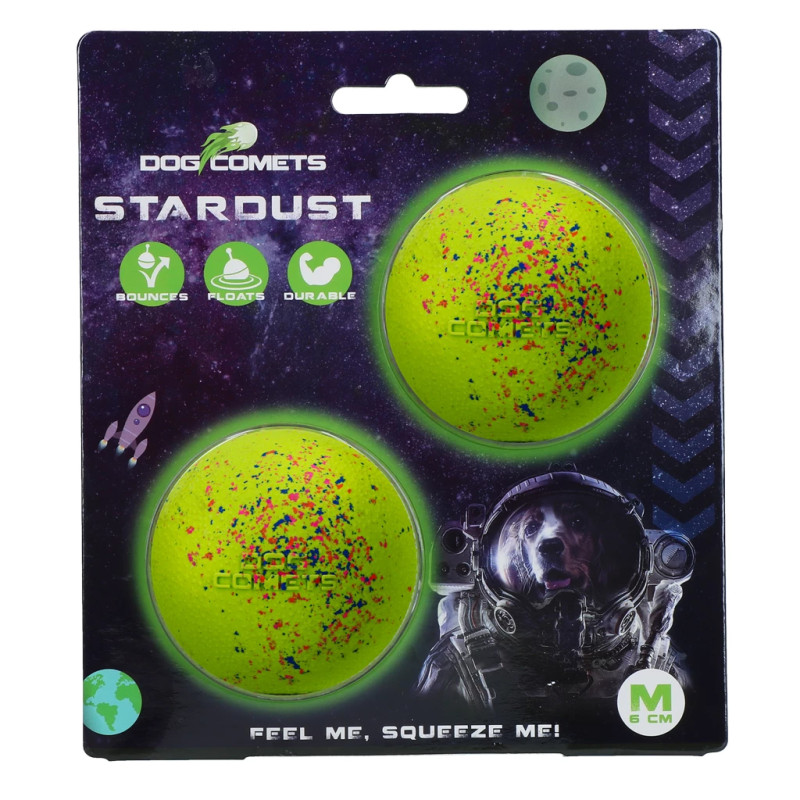Loptičky Dog Comets Stardust Green M (2-Pack)