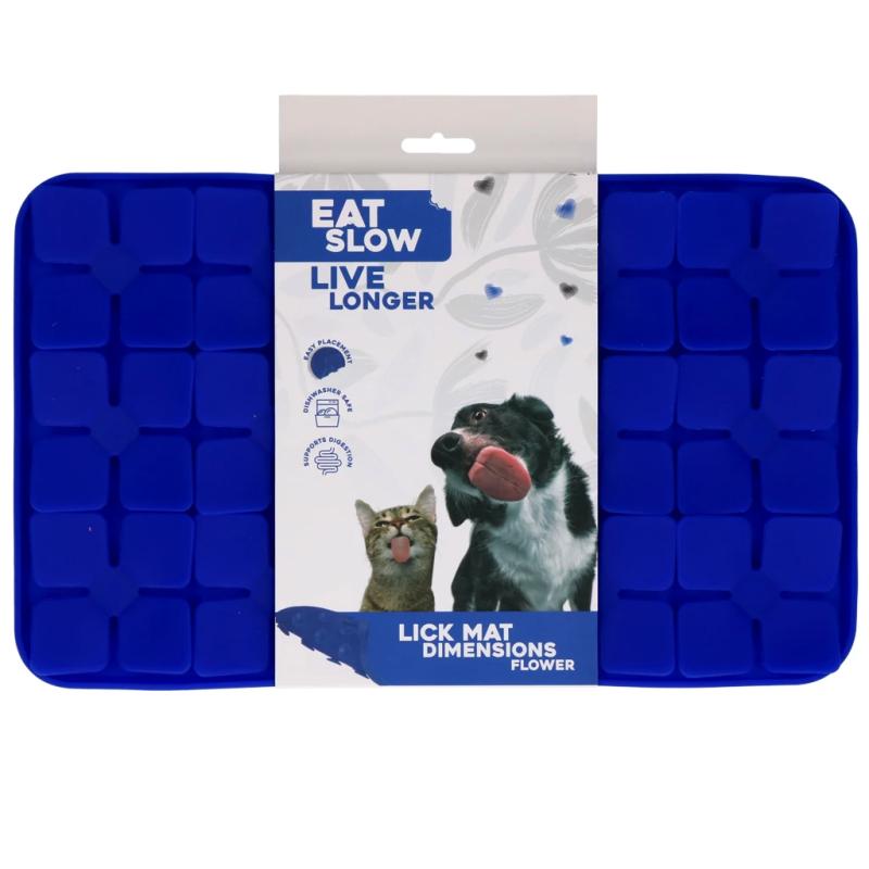 Olizovacia podložka Eat Slow Live Longer Lick Mat Dimensions Flower Blue