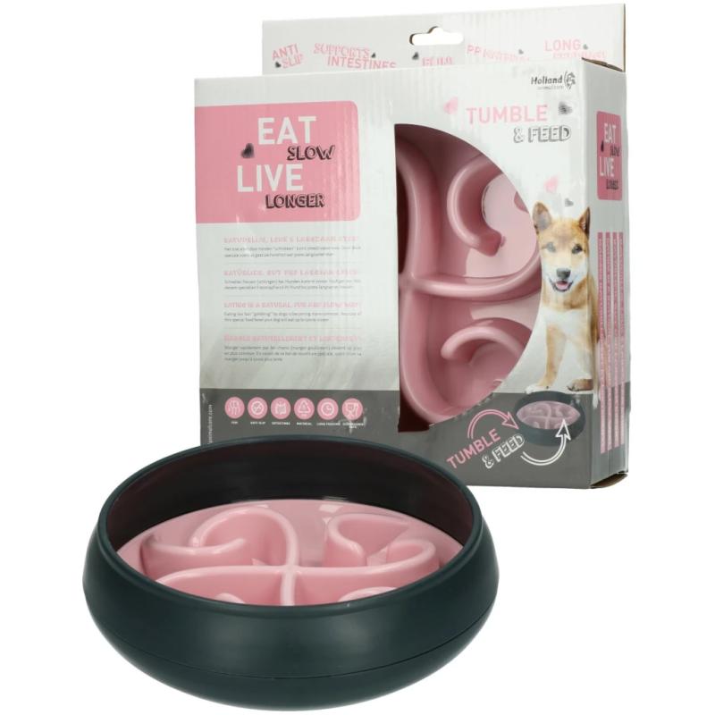 Spomaľovacia miska Eat Slow Live Longer Tumble Feeder Pink