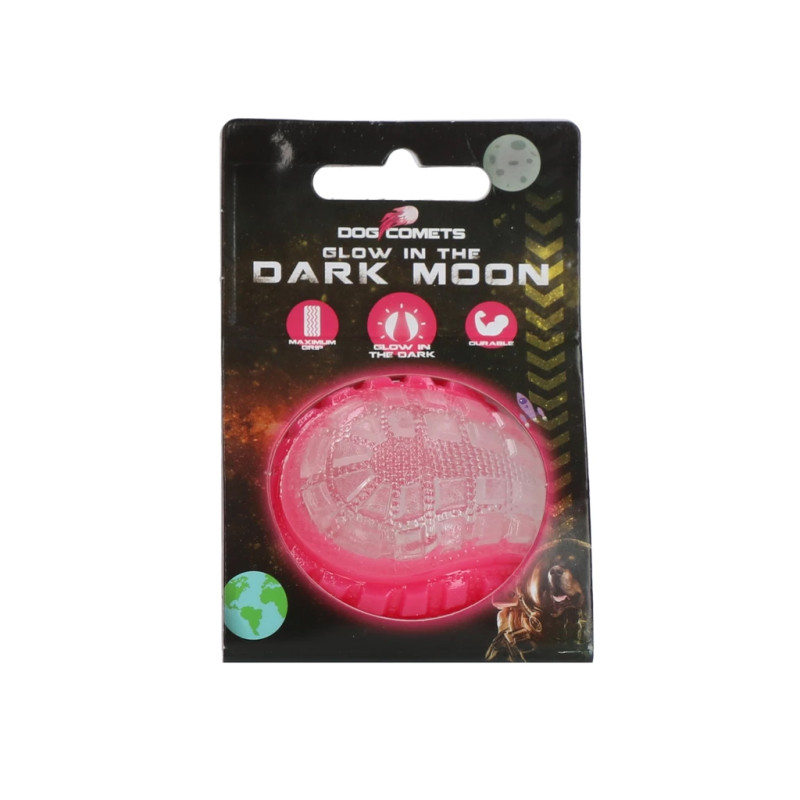 Loptička Dog Comets Glow In The Dark Moon Ball S Pink