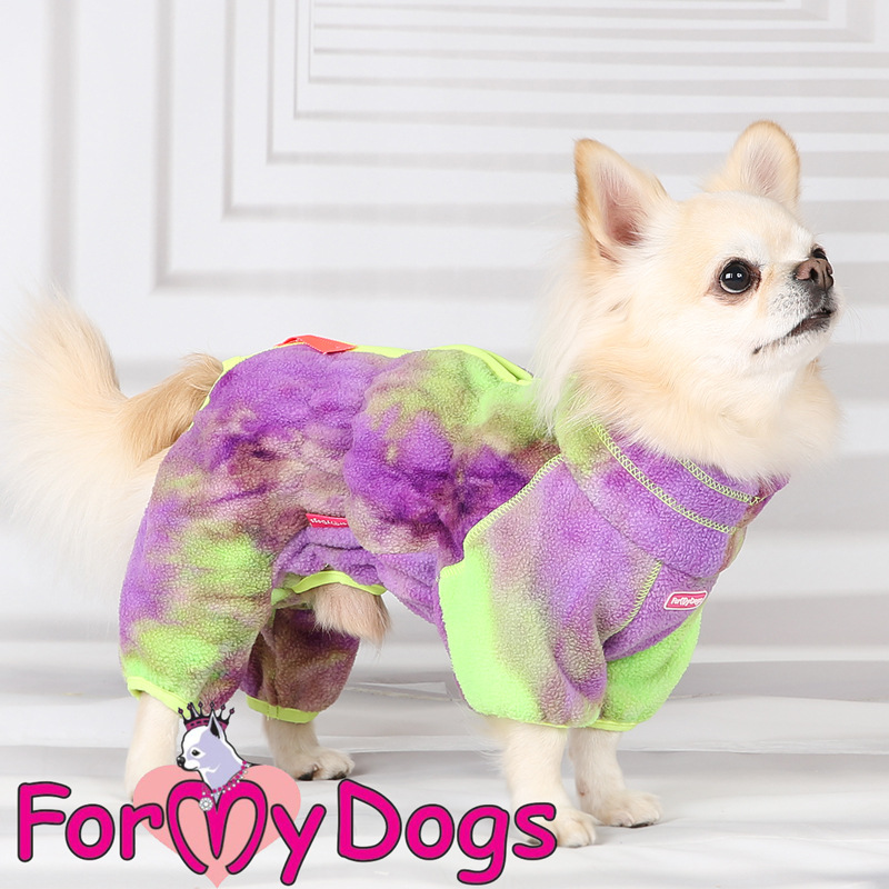 Zimný overal PURPLE/GREEN FLEECE (pre psov) 1