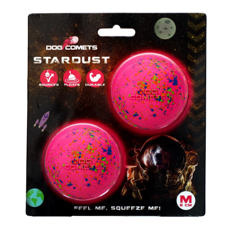 Loptičky Dog Comets Stardust Pink M (2-Pack)