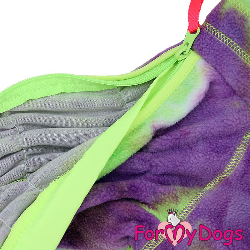 Zimný overal PURPLE/GREEN FLEECE (pre psov) 12/S