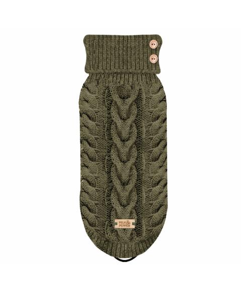 Sveter pre bulldogov Duncan Cable Khaki 38L