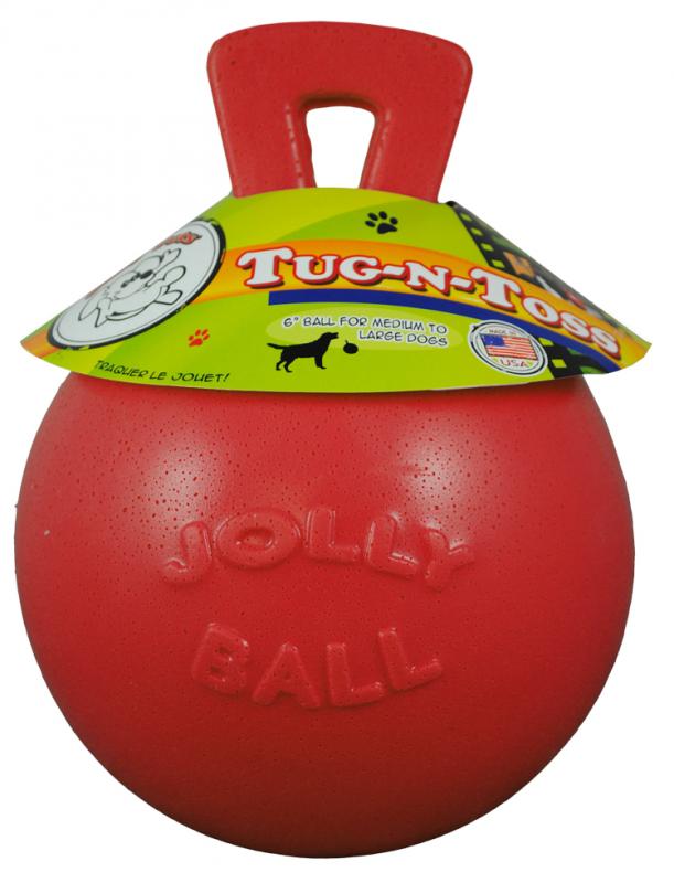 Lopta s rukoväťou Jolly Tug-n-Toss Red 15 cm