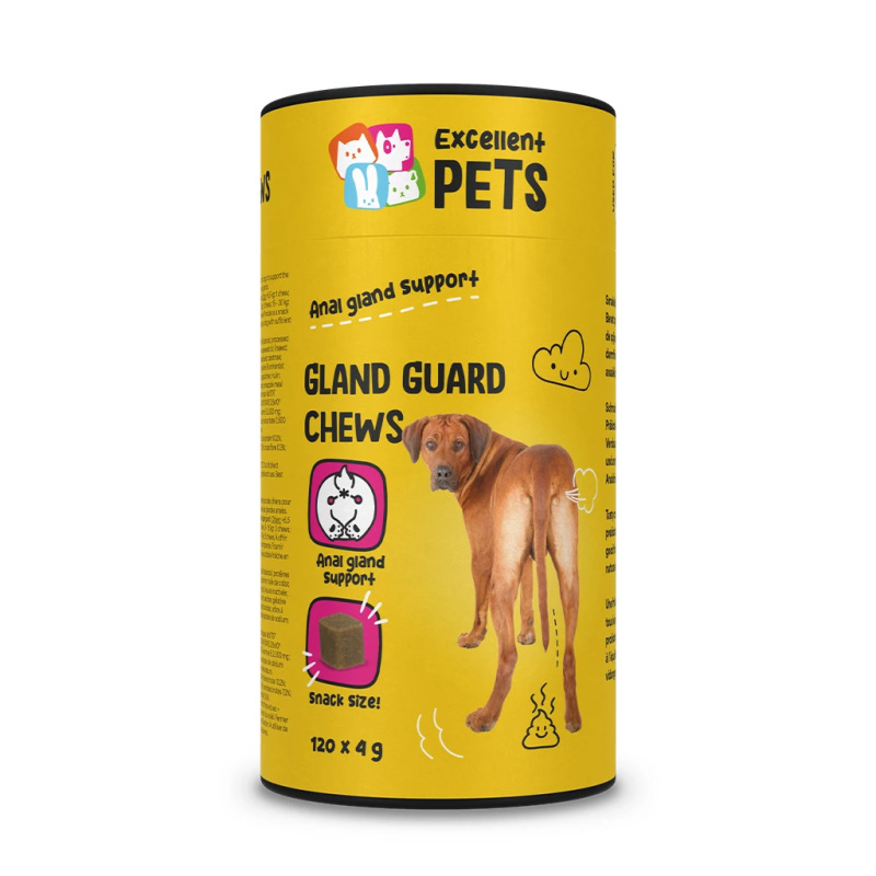 Doplnok na pomoc s vyprázdňovaním análnych žliaz Excellent Pets Gland Guard Soft Chews 120