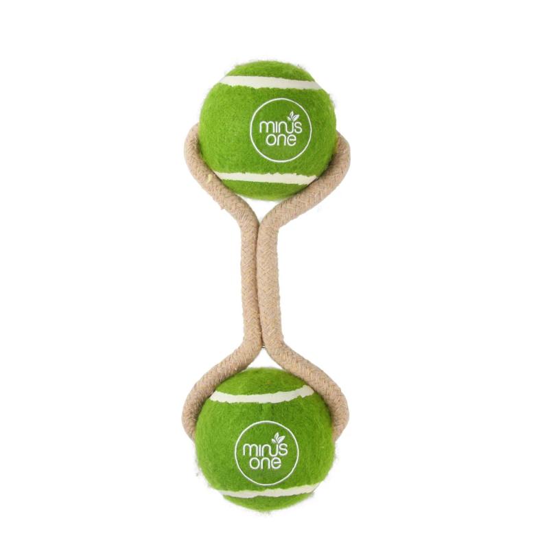 Loptičky Minus One Dog Tennis Ball Rope Toy Double Meadow