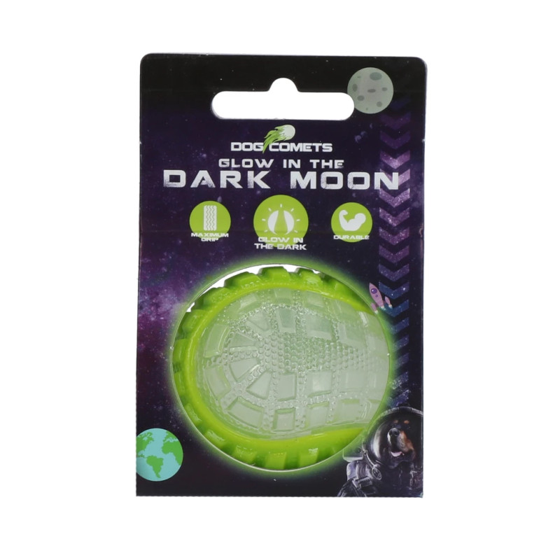 Loptička Dog Comets Glow In The Dark Moon Ball S Green