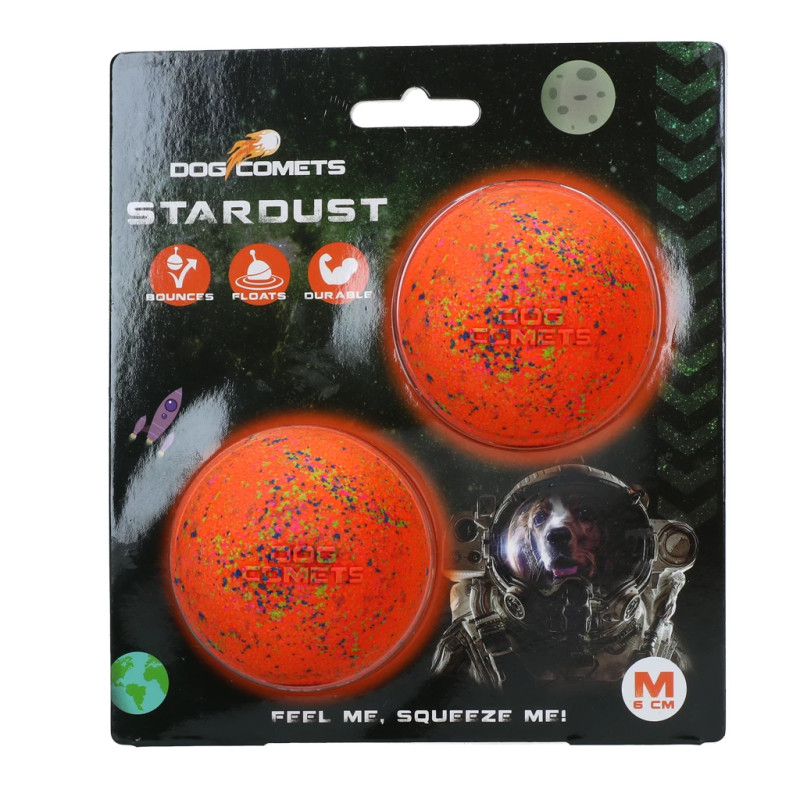 Loptičky Dog Comets Stardust Orange M (2-Pack)