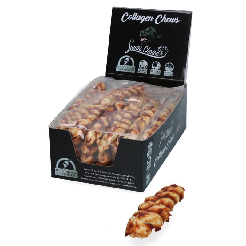 Kolagénové pamlsky Luna's Choice Collagen Chews Braid Salmon S