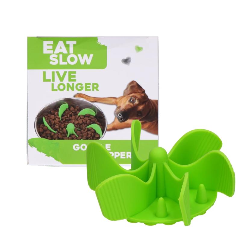 Spomaľovacia vložka do misky Eat Slow Live Longer Gobble Stopper Green