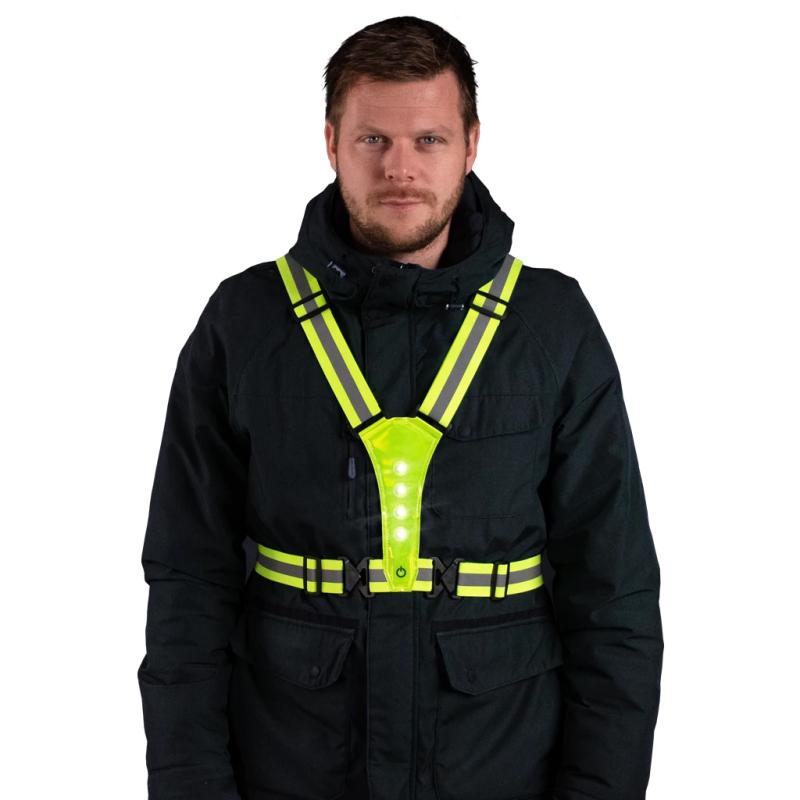 Svietiaci postroj pre ľudí Nightwalk Human Safety Harness Yellow