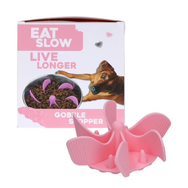 Spomaľovacia vložka do misky Eat Slow Live Longer Gobble Stopper Pink