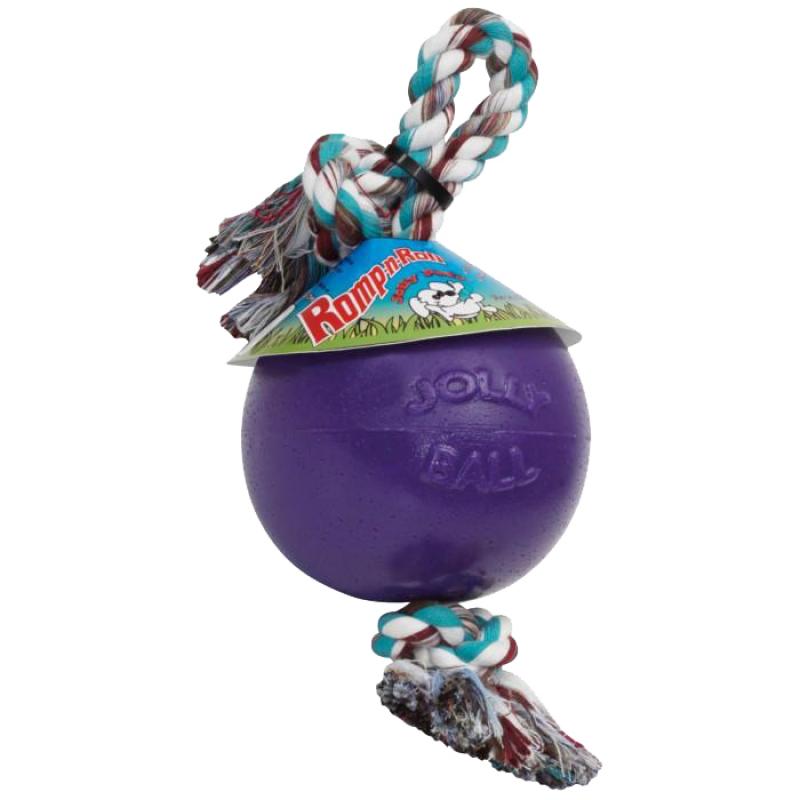 Nadrozmerná lopta s povrazom Jolly Ball Romp-n-Roll Purple