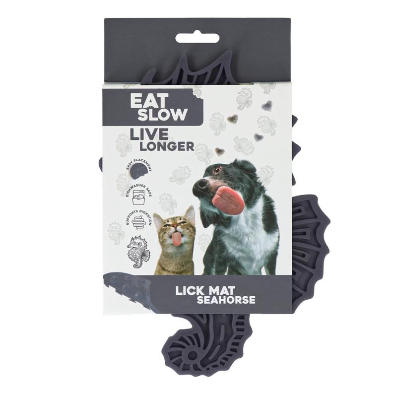 Olizovacia podložka Eat Slow Live Longer Lick Mat Seahorse Grey