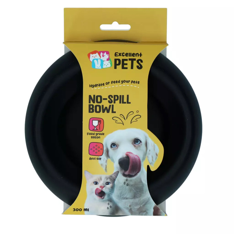 Silikónová miska Excellent Pets No-Spill Bowl 300ml Antracite S