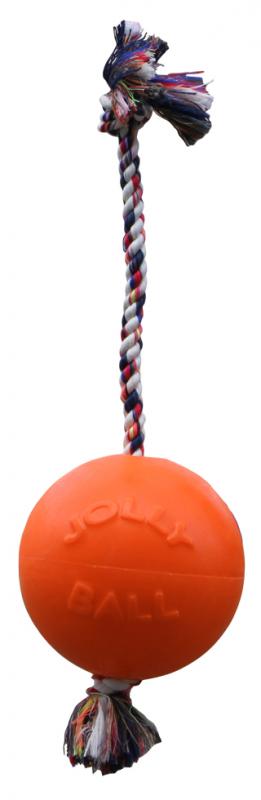 Nadrozmerná lopta s povrazom Jolly Ball Romp-n-Roll Orange 15 cm