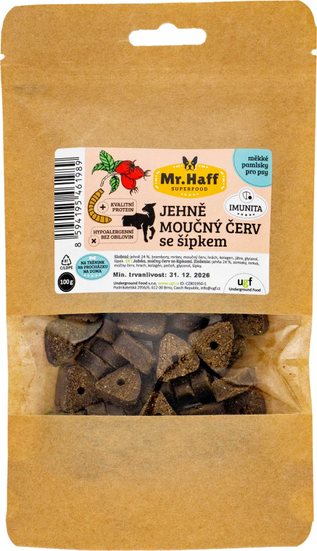 UGF Pochúťky s múčnym červom Mr. Haff jahňacie a šípky 100 g