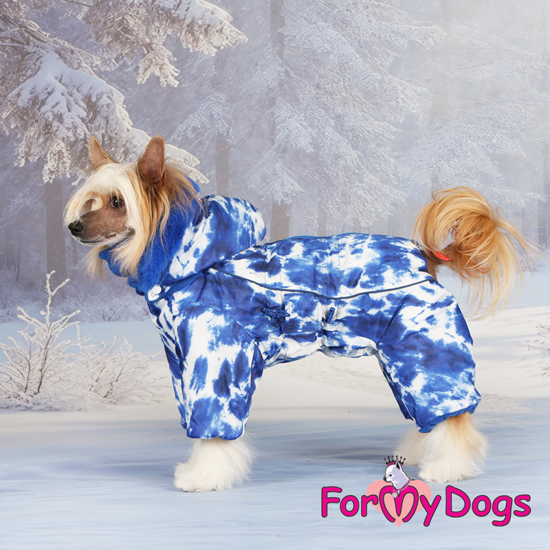 Zimný overal BLUE TIE-DYE (pre psov) 14/M 2