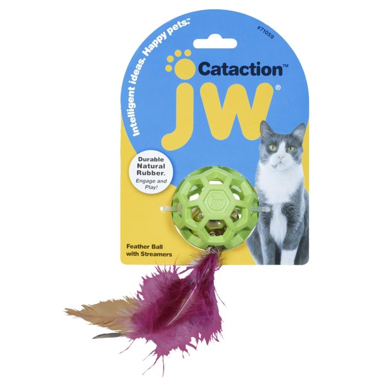 Hračka JW Cataction - Feather Ball with Streamers