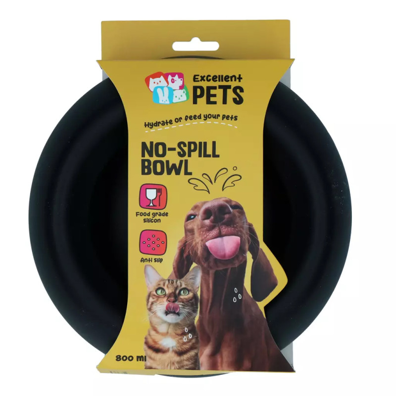 Silikónová miska Excellent Pets No-Spill Bowl 800ml Antracite M