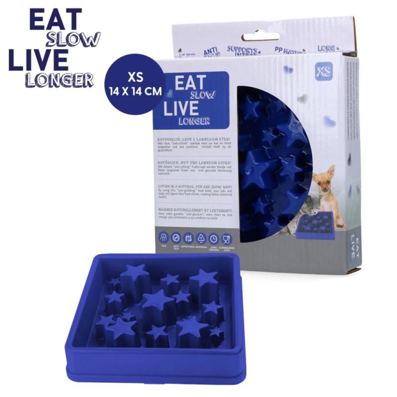 Spomaľovacia miska Eat Slow Live Longer Star Blue