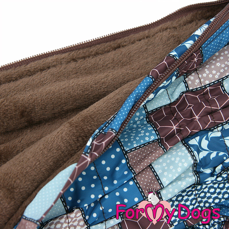 Zimný overal BROWN PATCHWORK (pre fenky) 4