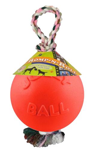 Nadrozmerná lopta s povrazom Jolly Ball Romp-n-Roll Orange 15 cm