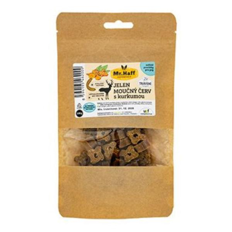UGF Pochúťky s múčnym červom Mr. Haff jeleň s kurkumou 100 g