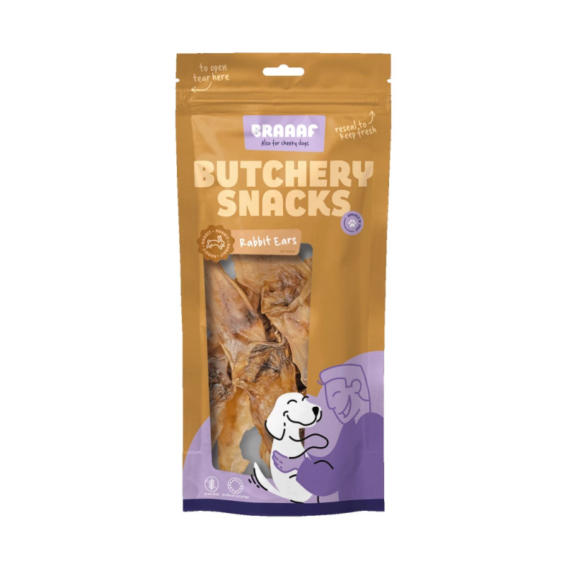 Sušené králičie uši Braaaf Butchery Snacks Rabbit Ears 80 g