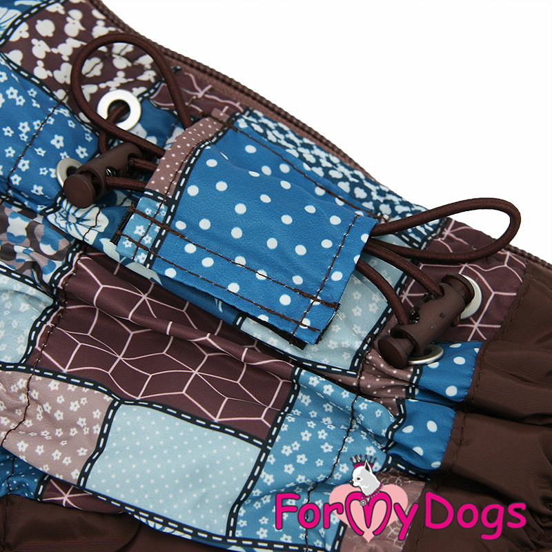 Zimný overal BROWN PATCHWORK (pre psov) 16/L 8