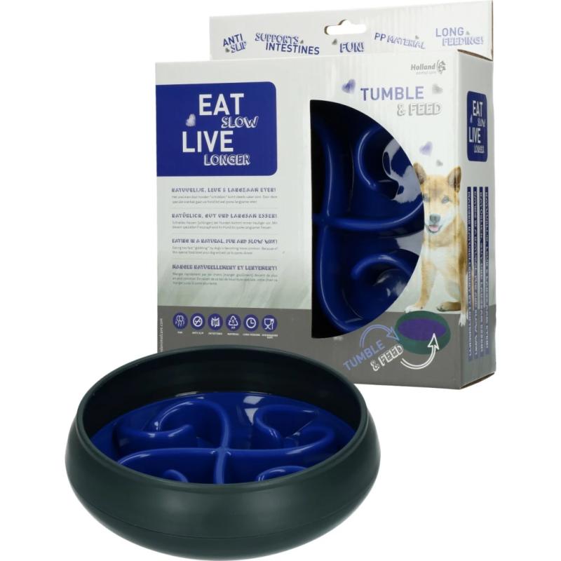 Spomaľovacia miska Eat Slow Live Longer Tumble Feeder Blue