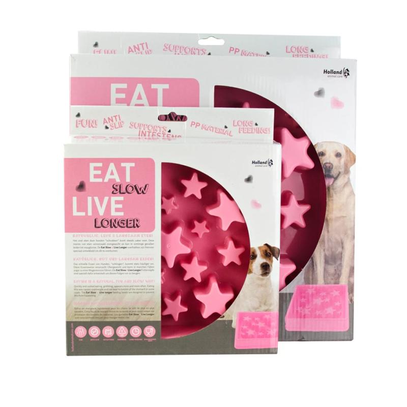 Spomaľovacia miska Eat Slow Live Longer Star Pink