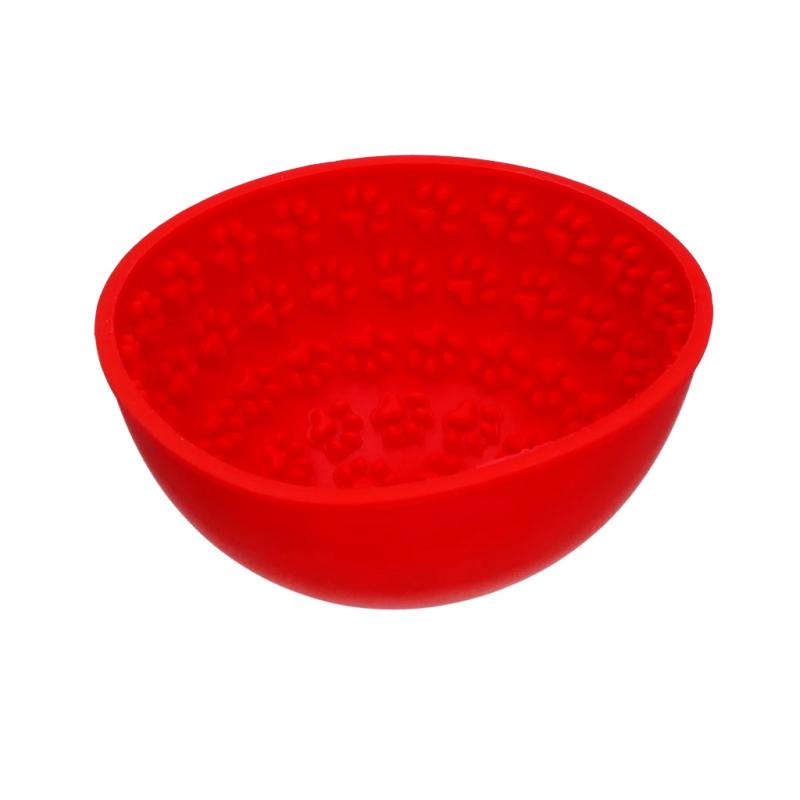 Miska a olizovacia podložka v jednom Eat Slow Live Longer Lick Mat Wobble Bowl Red