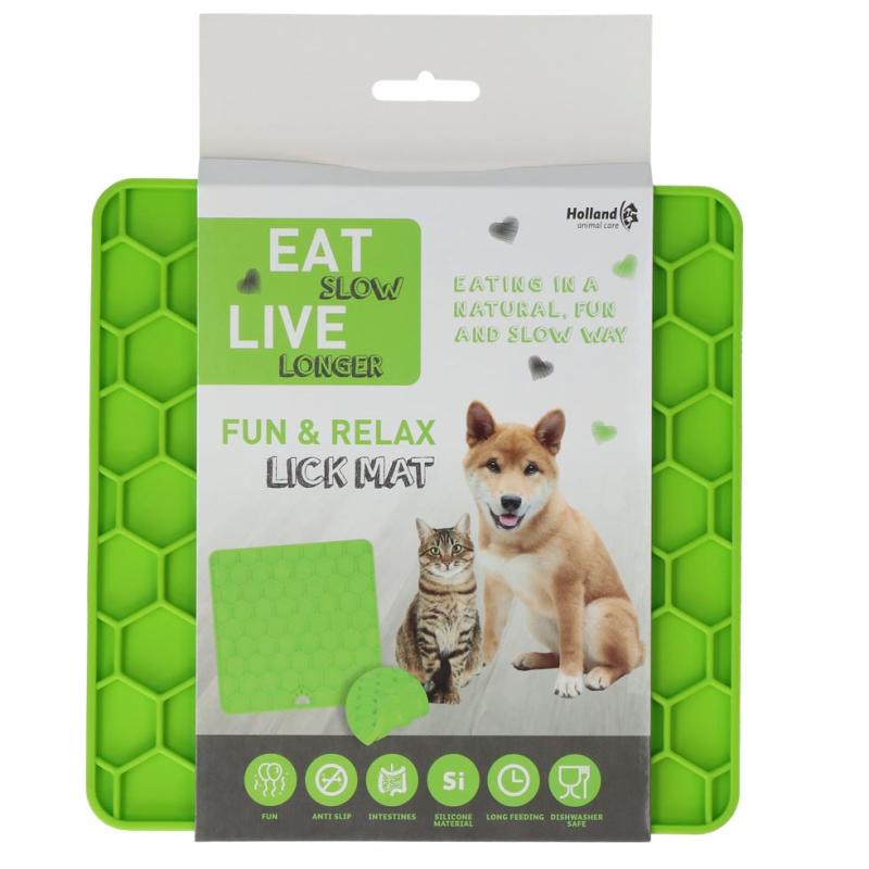 Olizovacia podložka pre psa EAT SLOW LIVE LONGER zelená