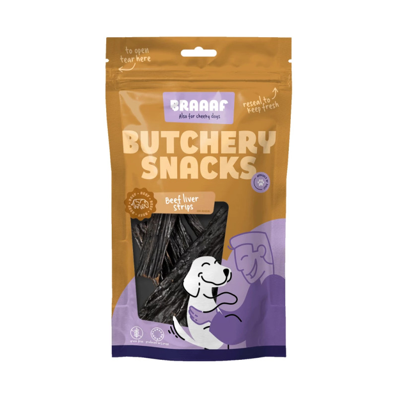 Sušená hovädzia pečeň Braaaf Butchery Snacks Beef Liver Strips 150 g