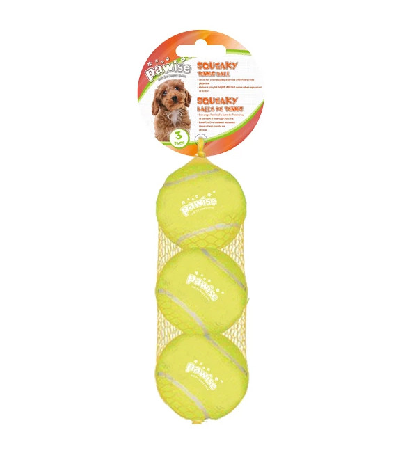 Loptičky Pawise Squeaky Tennis Ball 3-pack