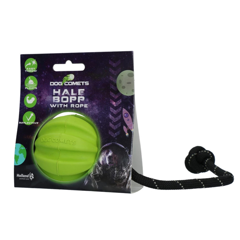 Loptička s povrazom Dog Comets Hale Bopp With Rope Green