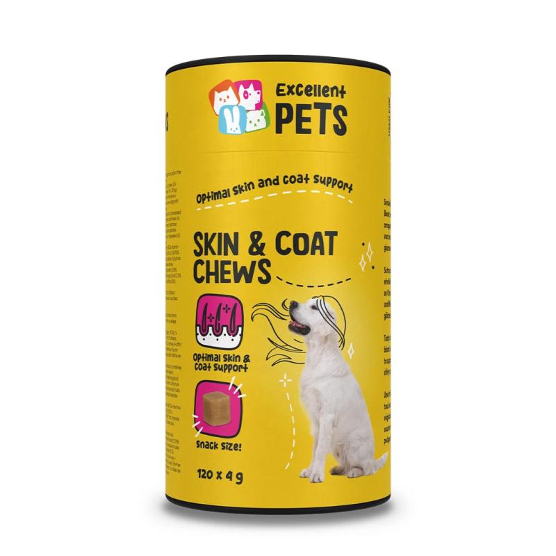 Výživový doplnok na kožu a srsť Excellent Pets Skin & Coat Soft Chews 120 ks