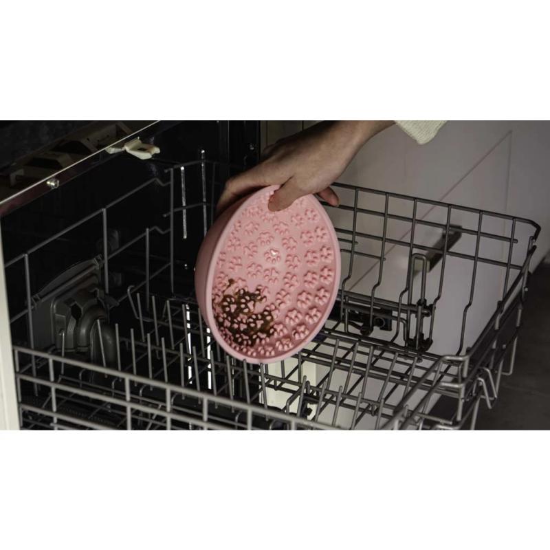 Miska a olizovacia podložka v jednom Eat Slow Live Longer Lick Mat Wobble Bowl Pink