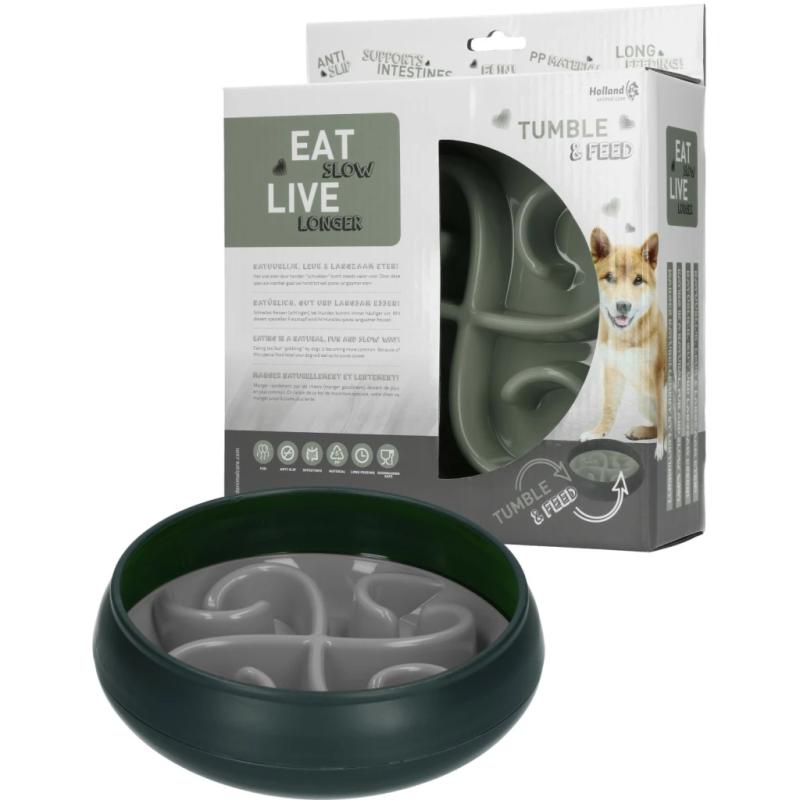 Spomaľovacia miska Eat Slow Live Longer Tumble Feeder Grey