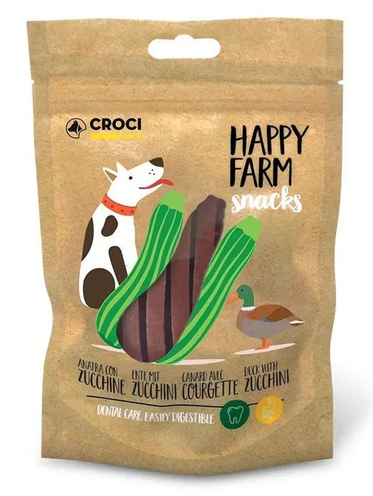 Pochúťky pre psov Happy Farm kačka s cuketou