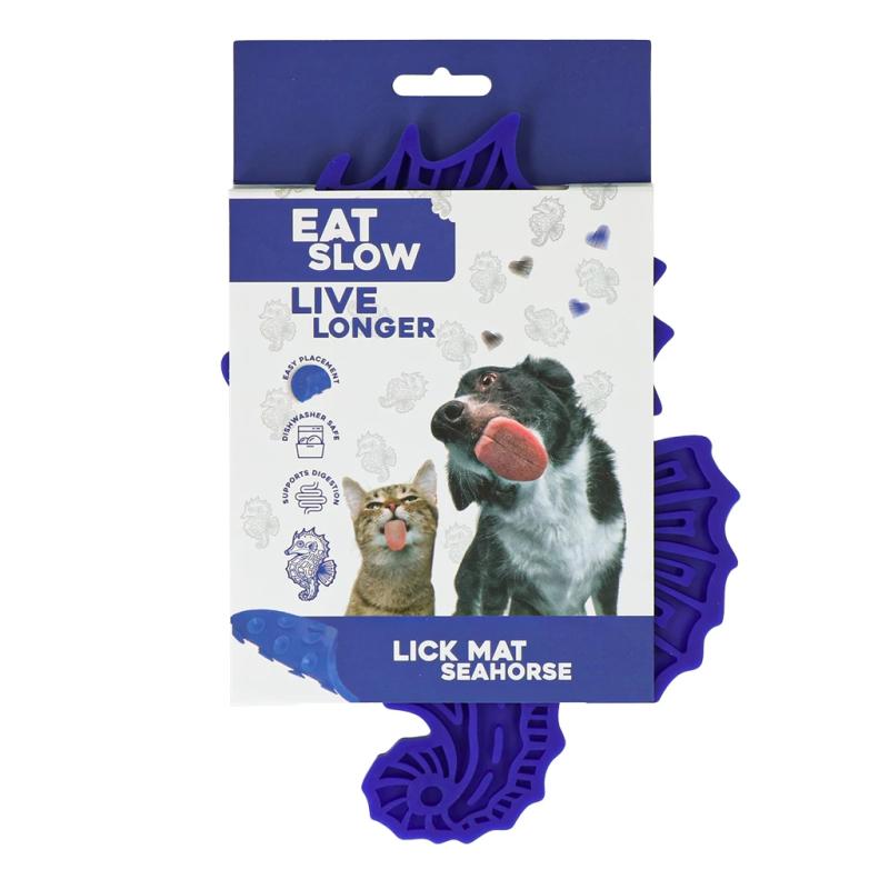 Olizovacia podložka Eat Slow Live Longer Lick Mat Seahorse Blue