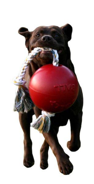 Nadrozmerná lopta s povrazom Jolly Ball Romp-n-Roll Red 20 cm
