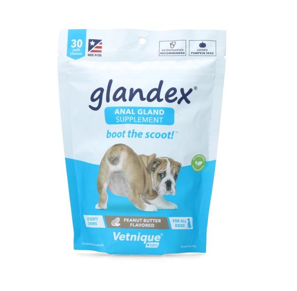Doplnok na pomoc s vyprázdňovaním análnych žliaz Glandex Soft Chew 120 g (30 ks)