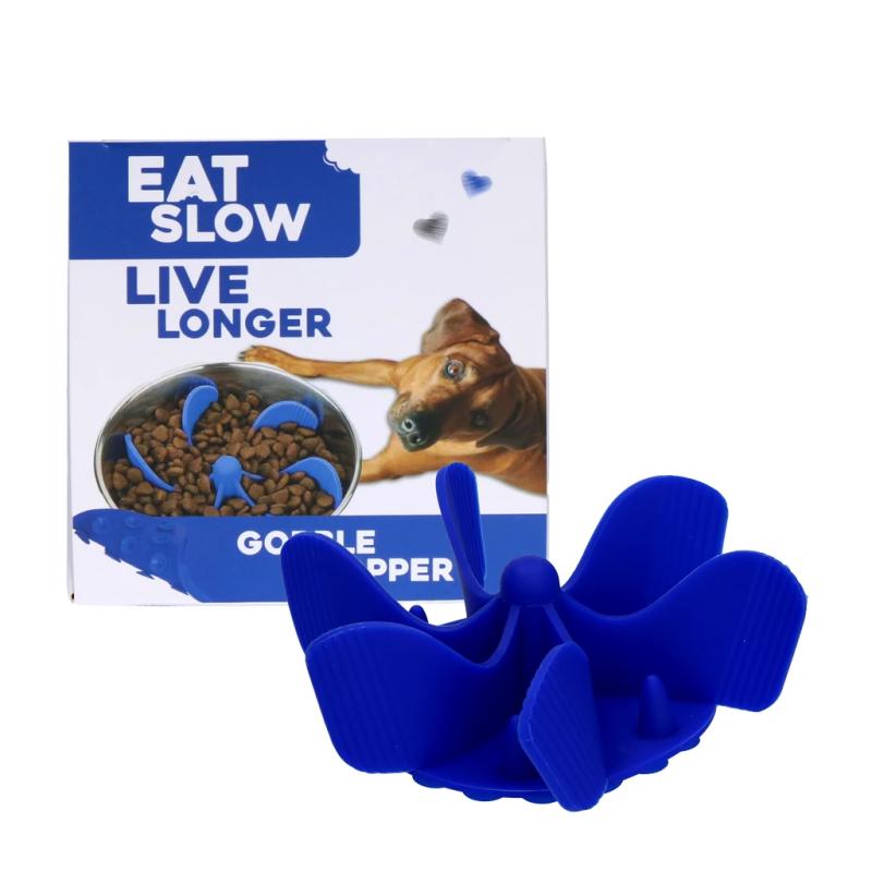 Spomaľovacia vložka do misky Eat Slow Live Longer Gobble Stopper Blue